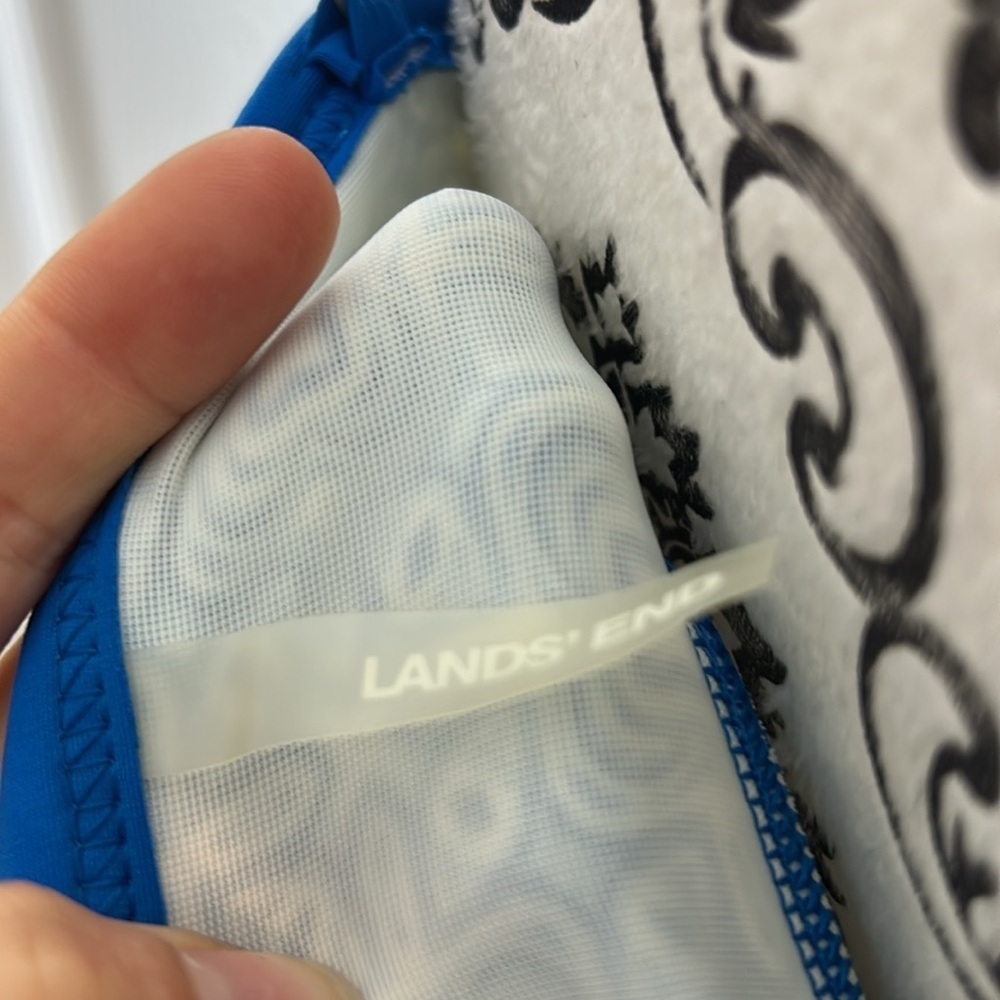 Lands' End Blue Geometric Halter Swim Top Tankini 6P - Picture 2 of 6
